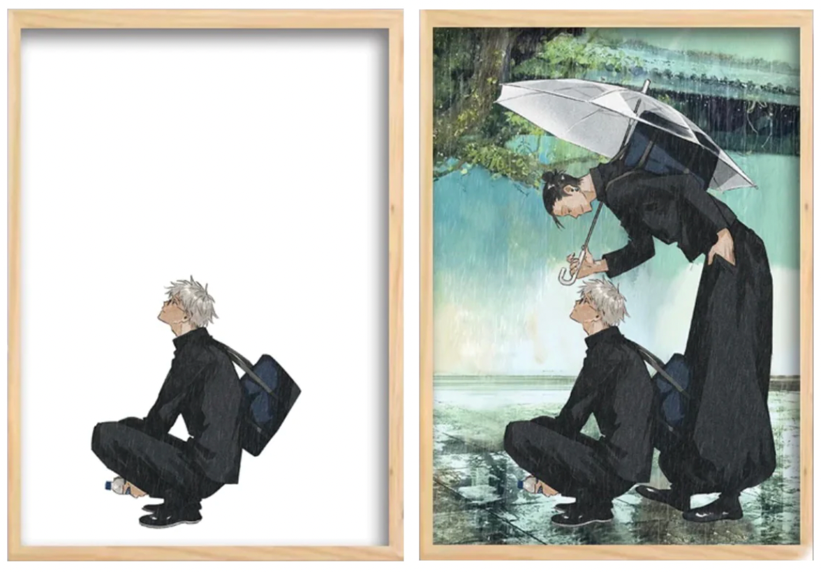 Tokyo Sorcery | Gojo & Geto in the Rain LED Painting