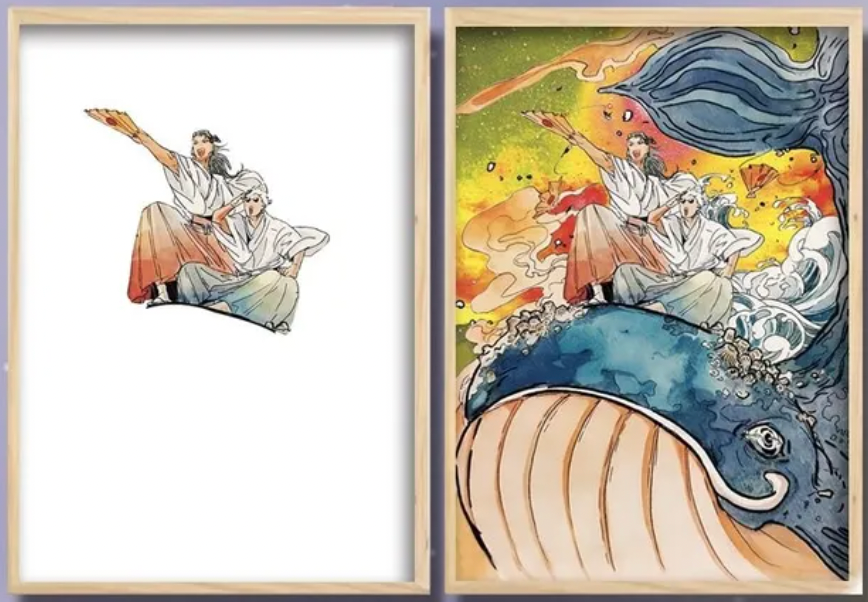 Jujutsu Kaisen | Gojo et Geto sur une baleine Peinture lumineuse LED