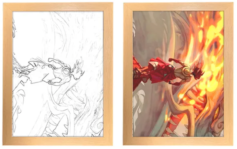 One Piece | Peinture lumineuse LED Fire Luffy