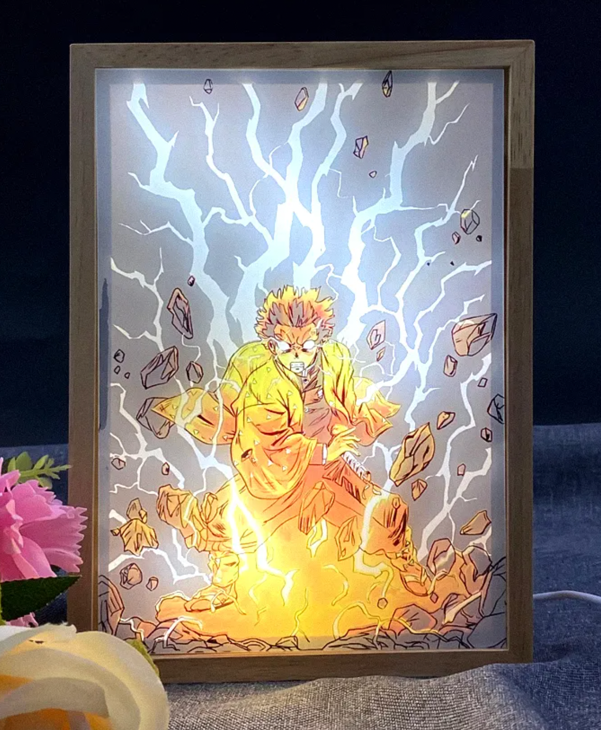 Tueur de démons | Kimetsu no Yaiba | Peinture lumineuse LED Zenitsu