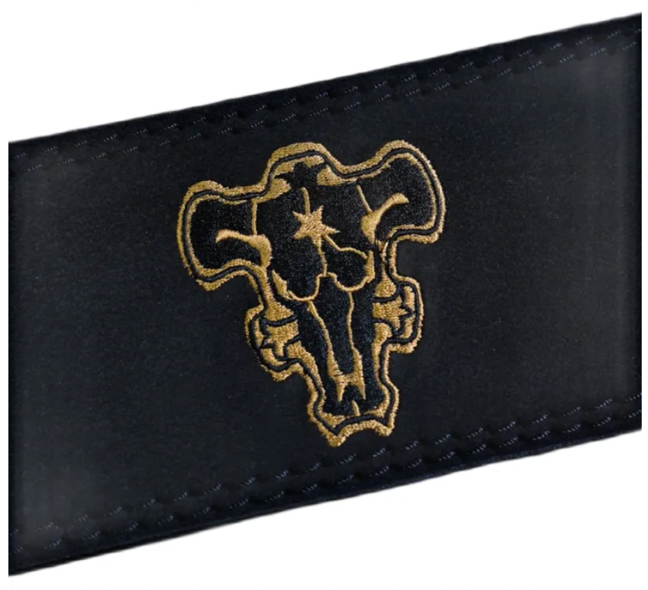 Clover Magic Black Bulls Embroidered Gym Lever Belt