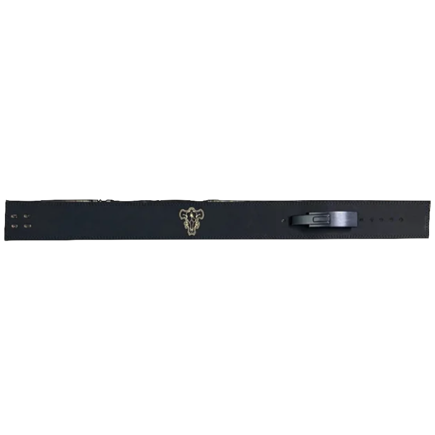 Clover Magic Black Bulls Embroidered Gym Lever Belt