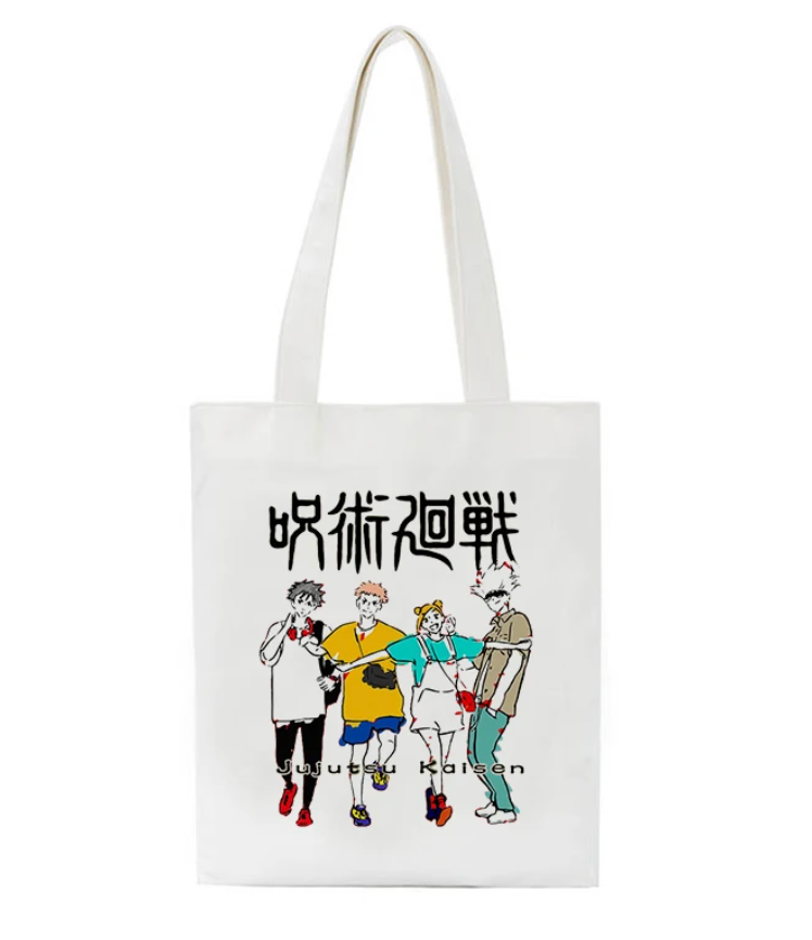 Sac fourre-tout Jujutsu Kaisen Friends (blanc)