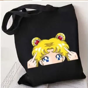 Sac fourre-tout Sailor Moon Doesn't Care (noir)