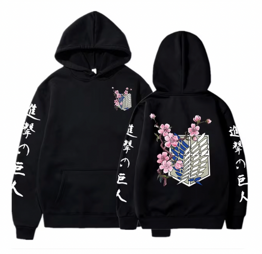 Titan Siege Surveys Corps X Sakura Hoodie