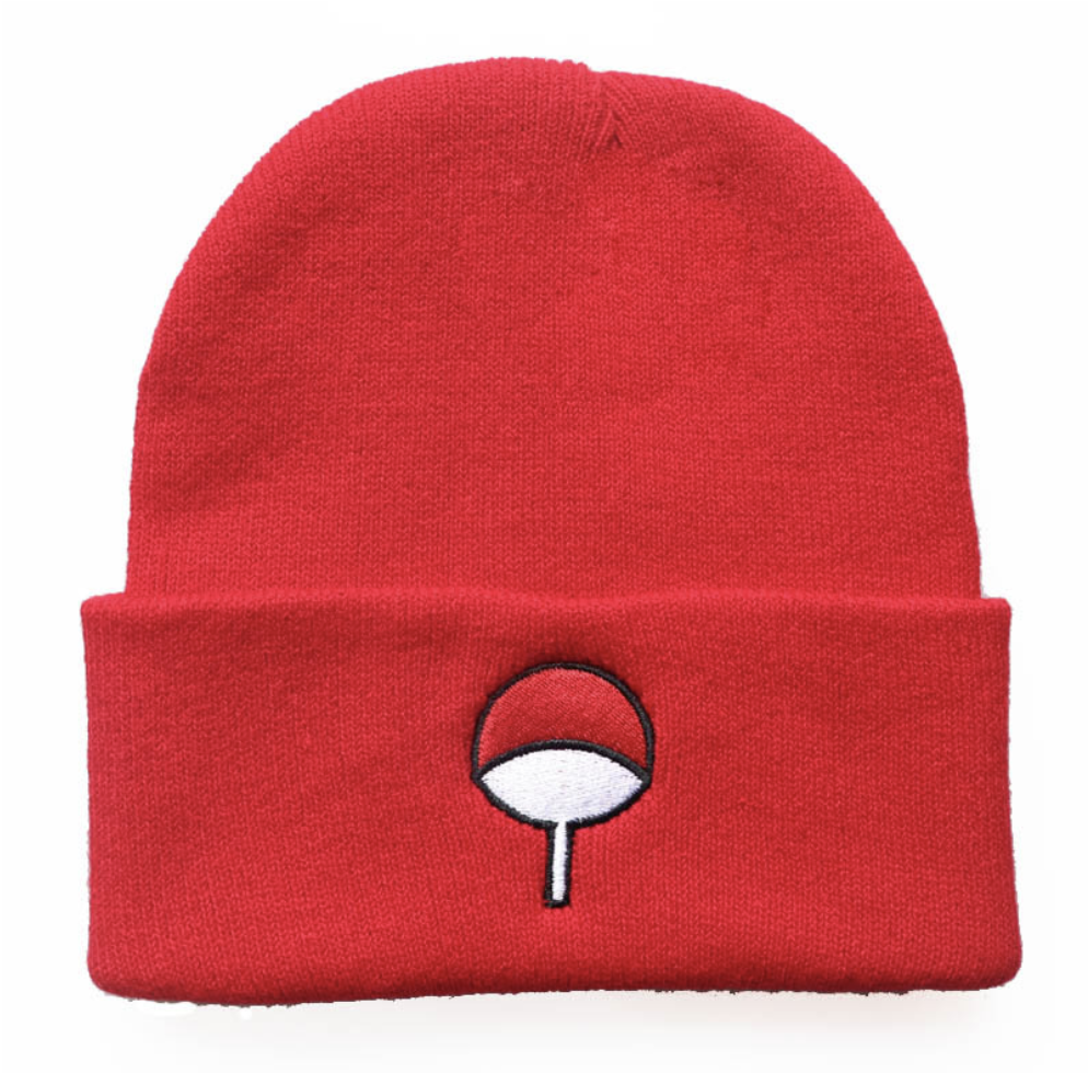 Bonnet brodé avec logo du clan Naruto Uchiha