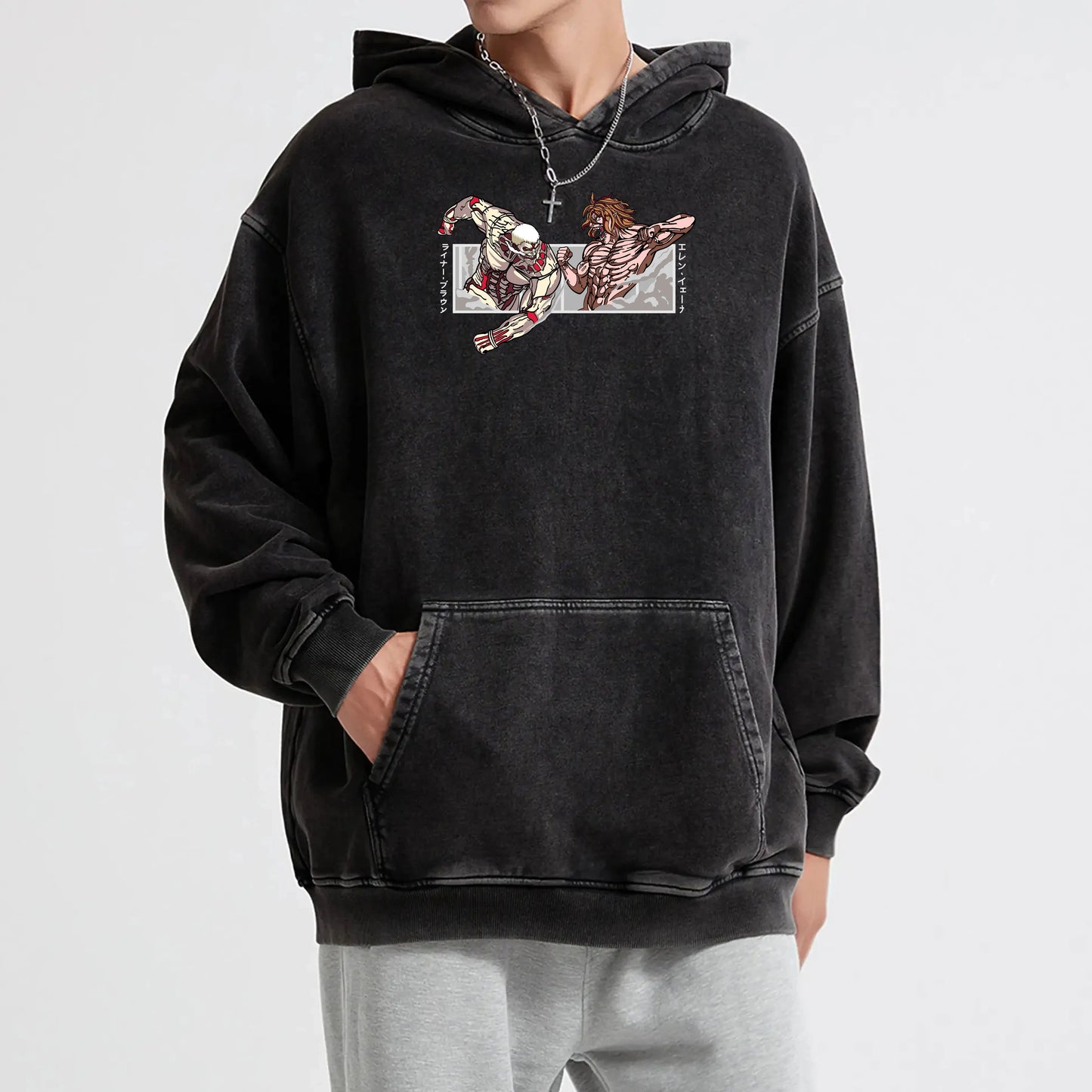 Titan Siege Wall - Titans Fighting Vintage Hoodie