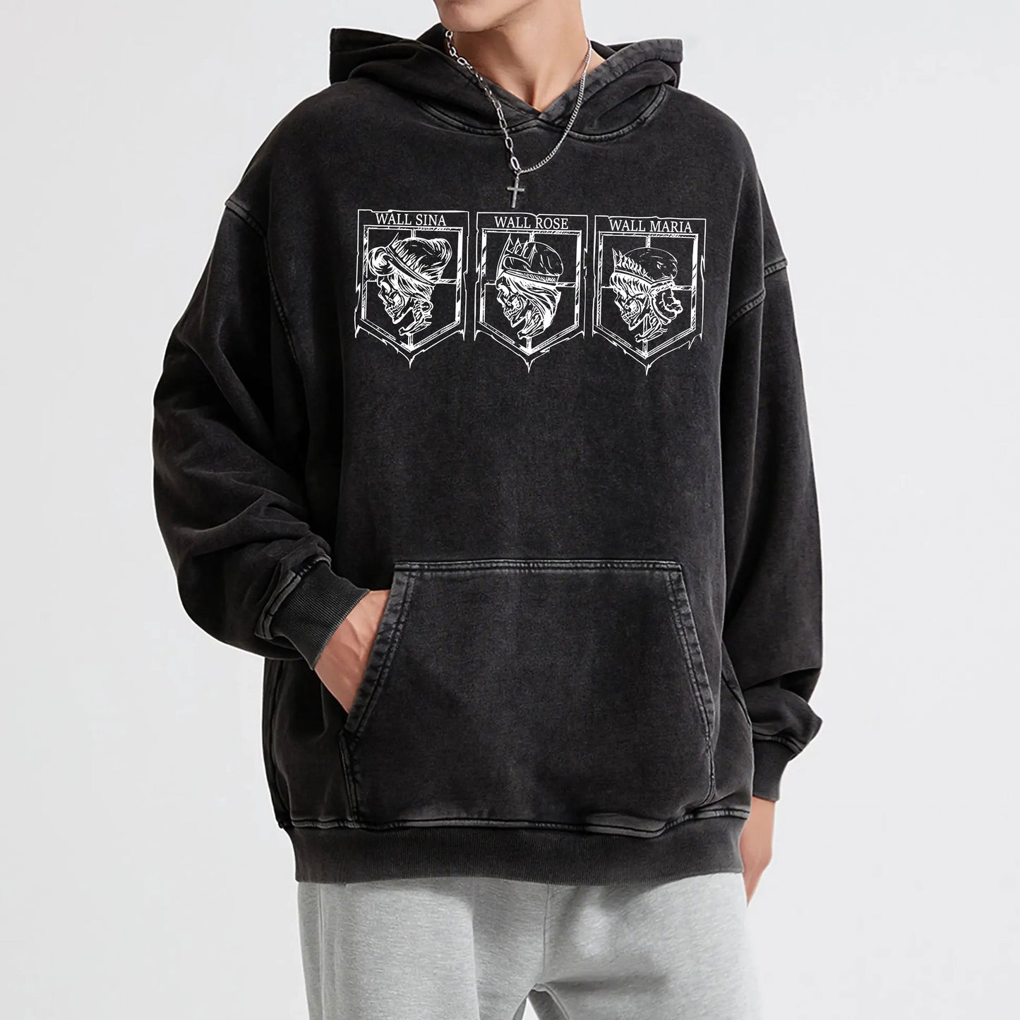Titan Siege Wall Territory Vintage Hoodie