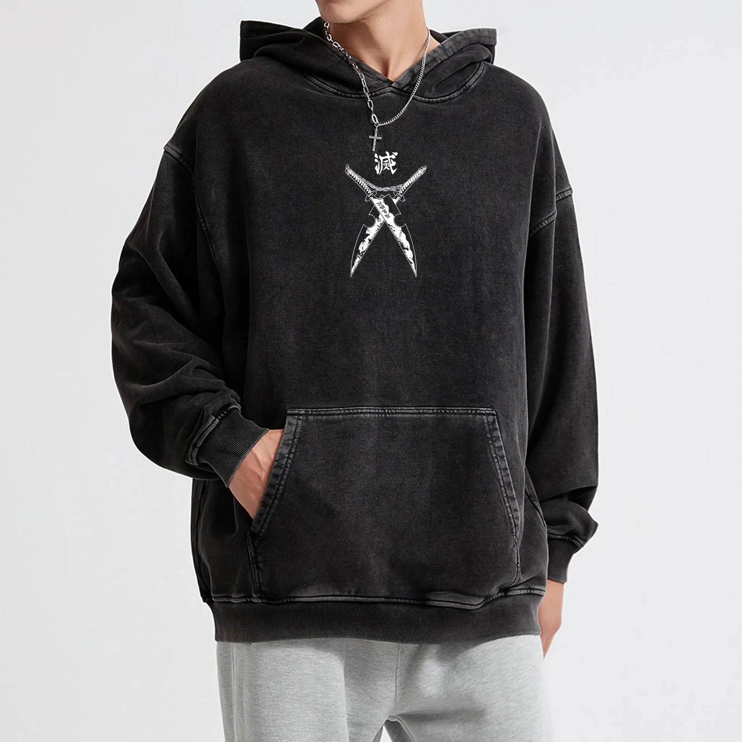Blade of Demon Hunters Sanemi Shinazugawa Vintage Hoodie
