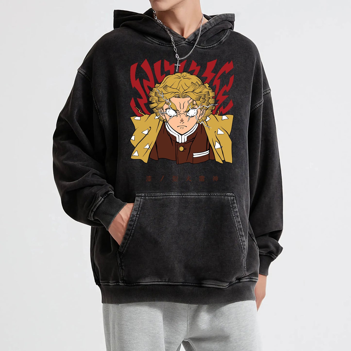 Blade of the Demon Hunters Zenitsu's Rage V2 Vintage Hoodie