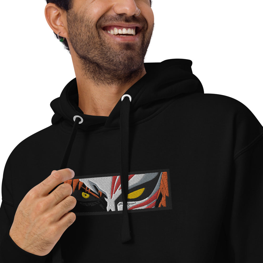 Bleach Ichigo Kurosaki Hollow Blackout-Kapuzenpullover (bestickt)