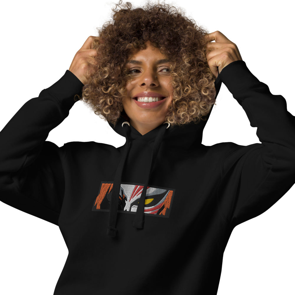 Bleach Ichigo Kurosaki Hollow Blackout-Kapuzenpullover (bestickt)