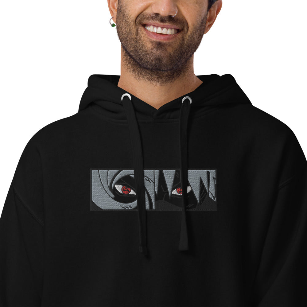 Naruto – Kakashi & Obito Mangekyo Sharingan Blackout Hoodie (bestickt)