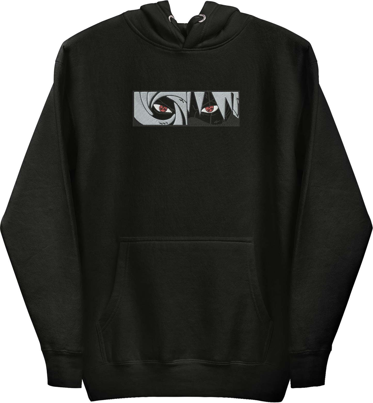 Naruto – Kakashi & Obito Mangekyo Sharingan Blackout Hoodie (bestickt)