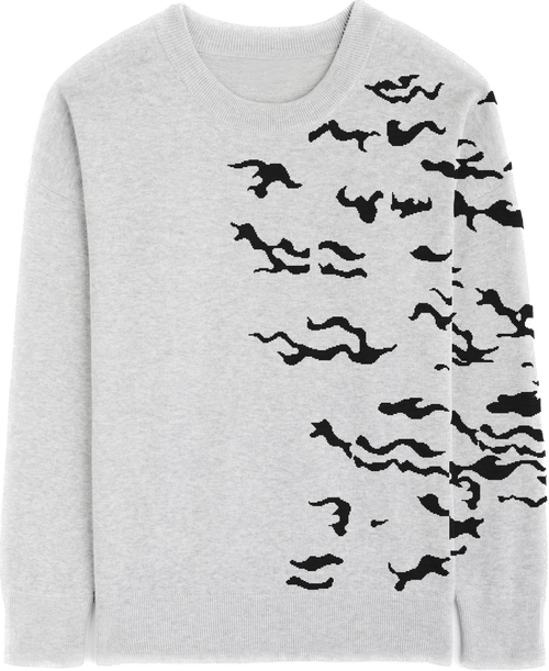Hidden Leaf Shinobi Curse Mark Hand Knit Sweater White