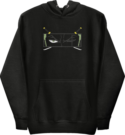 Sweat à capuche One Piece Zoro Blackout (brodé)