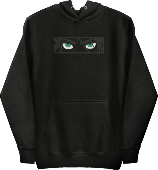 Sweat à capuche noir Eren Yeager Attack on Titan (brodé)