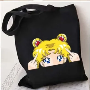 Sac fourre-tout Sailor Moon Doesn't Care (noir) 