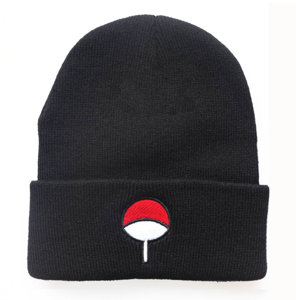 Beanie mit aufgesticktem Naruto-Uchiha-Clan-Logo