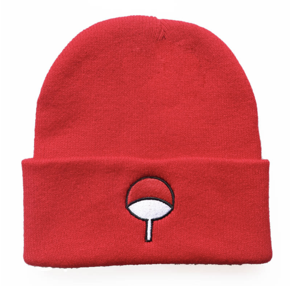 Beanie mit aufgesticktem Naruto-Uchiha-Clan-Logo