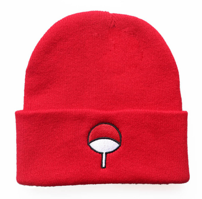 Beanie mit aufgesticktem Naruto-Uchiha-Clan-Logo