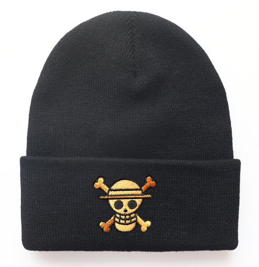 One Piece Golden Straw Hat's Jolly Roger Embroidered Beanie