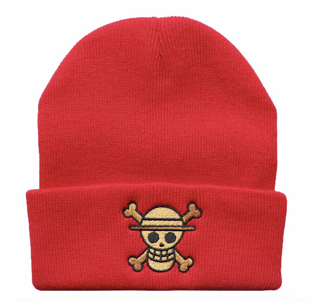 One Piece Golden Straw Hat's Jolly Roger Embroidered Beanie