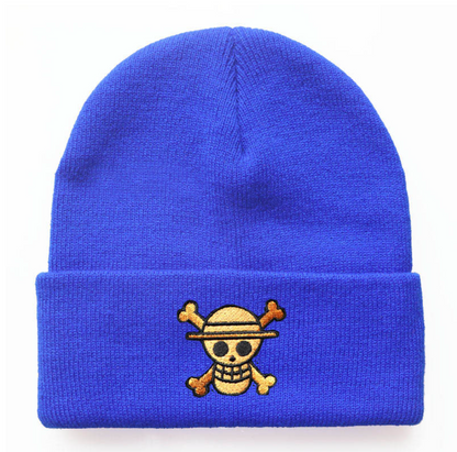 One Piece Golden Straw Hat's Jolly Roger Embroidered Beanie