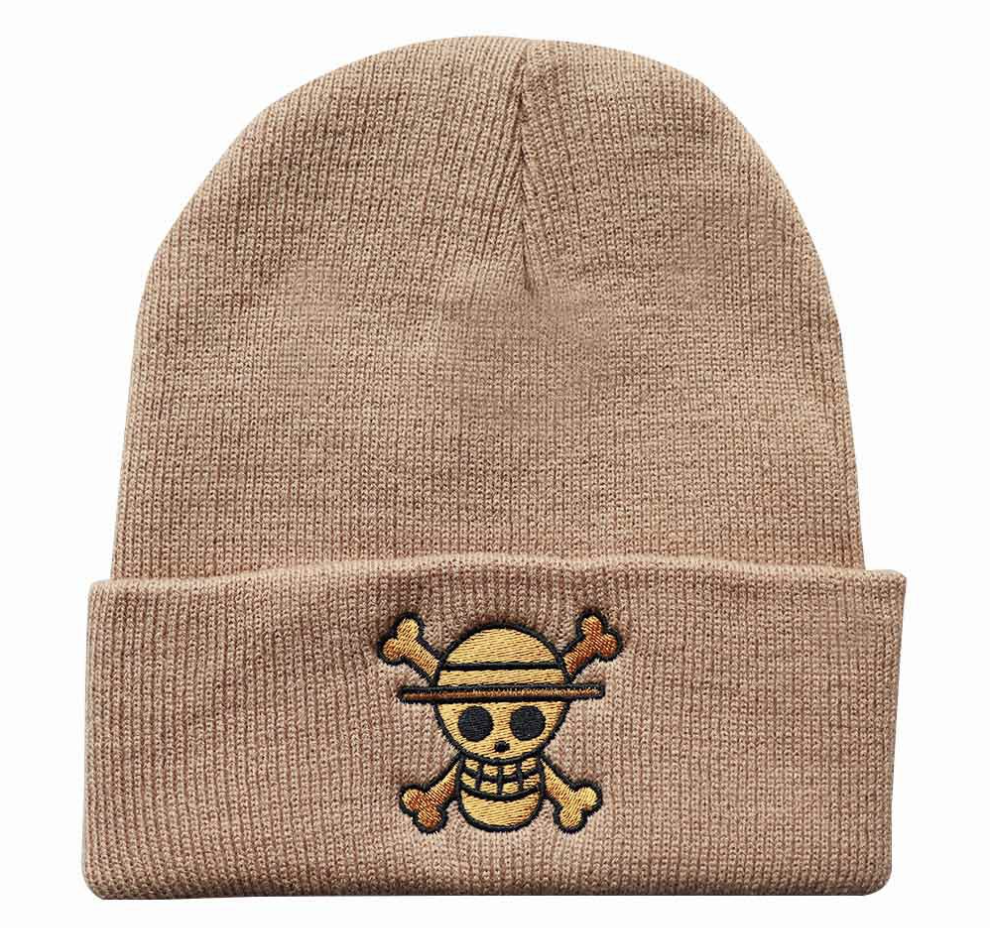 One Piece Golden Straw Hat's Jolly Roger Embroidered Beanie