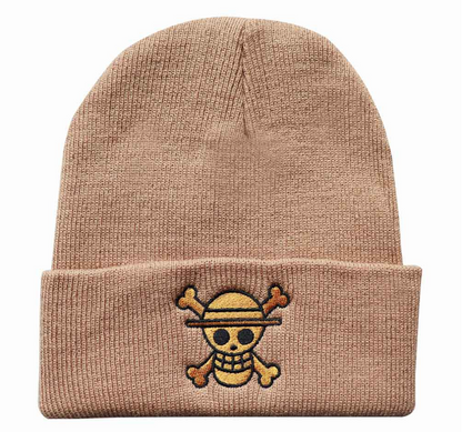 One Piece Golden Straw Hat's Jolly Roger Embroidered Beanie