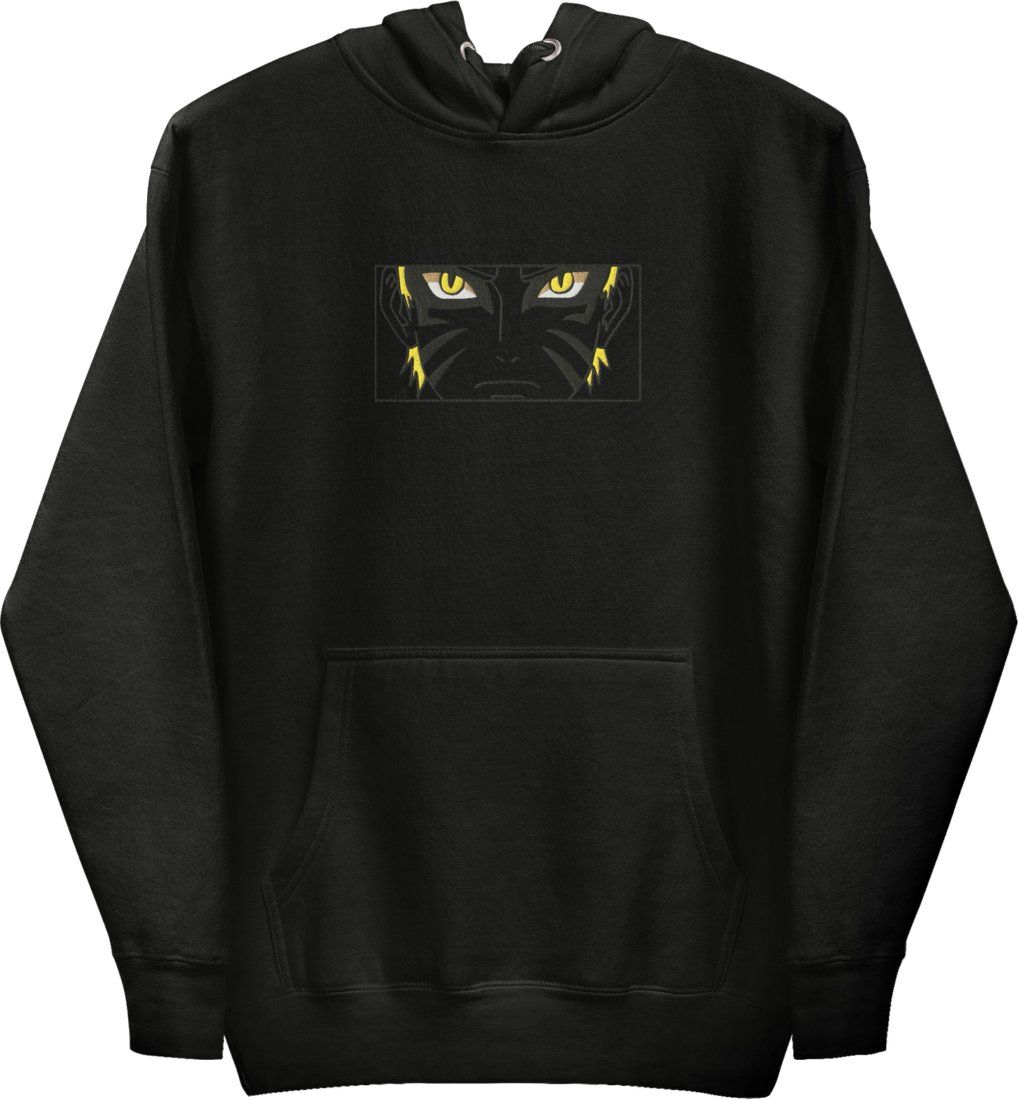 Naruto Kyuubi + Sage Mode Blackout Hoodie (Embroidered)