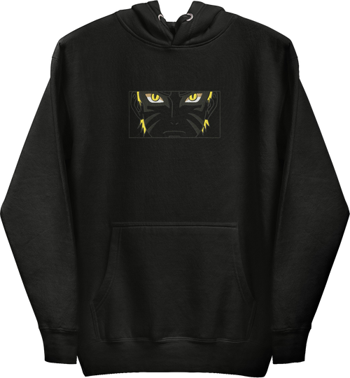 Naruto Kyuubi + Sage Mode Blackout Hoodie (Embroidered)