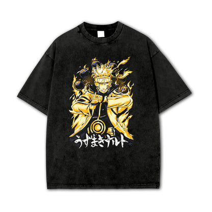 Hidden Leaf Shinobi Kyuubi + Sage Mode Vintage T-Shirt