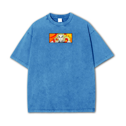 Blade of the Demon Hunters Kyojuro Rengoku Fire Hashira Vintage T Shirt