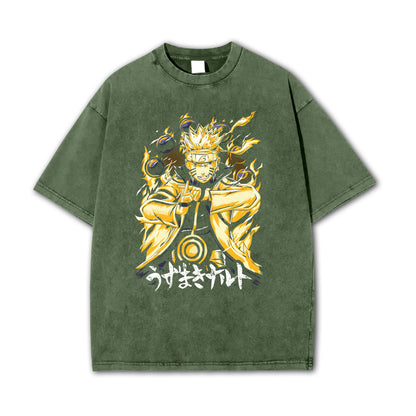 Hidden Leaf Shinobi Kyuubi + Sage Mode Vintage T-Shirt