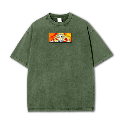 Blade of the Demon Hunters Kyojuro Rengoku Fire Hashira Vintage T Shirt