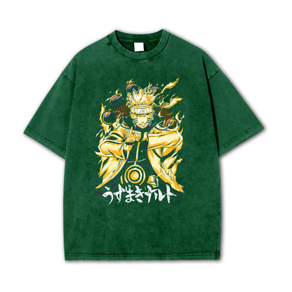 Hidden Leaf Shinobi Kyuubi + Sage Mode Vintage T-Shirt