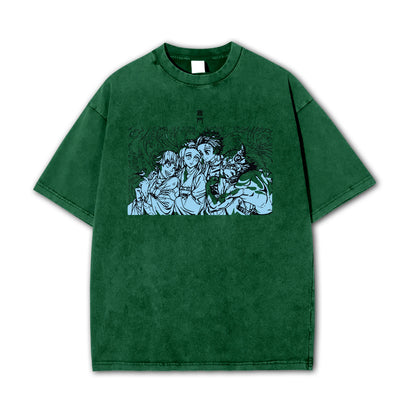 Blade of Demon Hunters Water Breathing Swordsman Squad Vintage T-Shirt