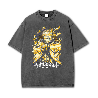 Hidden Leaf Shinobi Kyuubi + Sage Mode Vintage T-Shirt