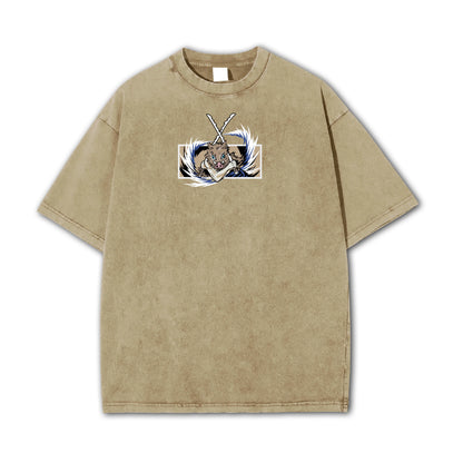 Blade of Demon Hunters Boar Head Fighter Hashibara Vintage T-Shirt