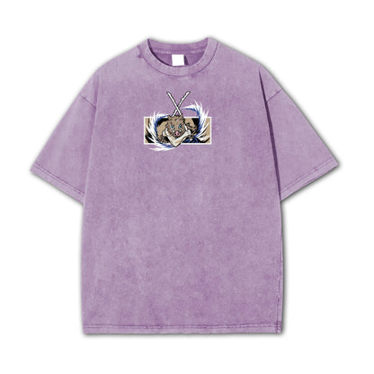 Blade of Demon Hunters Boar Head Fighter Hashibara Vintage T-Shirt