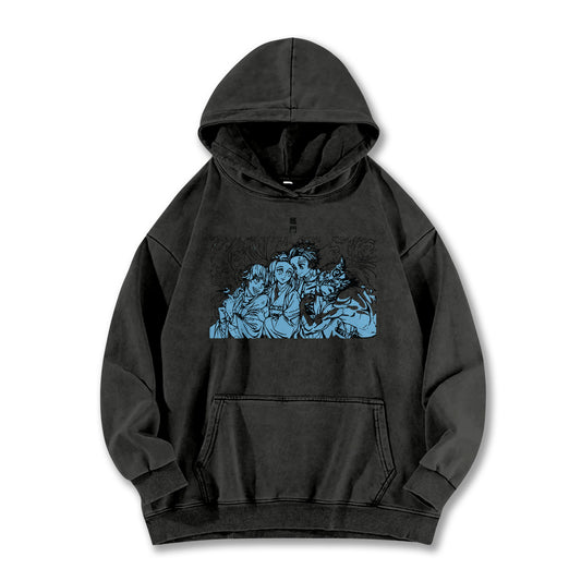 Blade of the Demon Hunters Tanjiro's Squad Vintage Hoodie