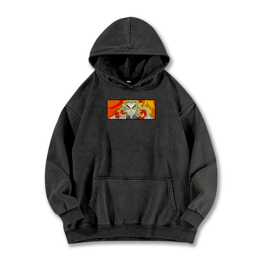 Blade of the Demon Hunters Kyojuro Rengoku Fire Hashira Vintage Hoodie