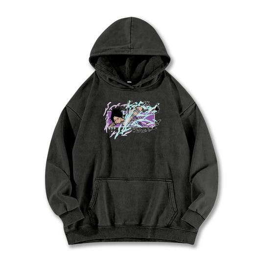 Hidden Leaf Shinobi - Sasuke Chidori Oversized Vintage Hoodie
