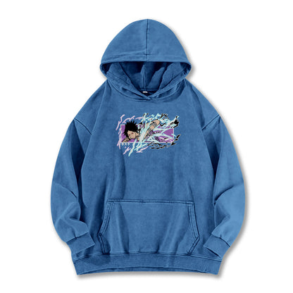 Hidden Leaf Shinobi - Sasuke Chidori Oversized Vintage Hoodie