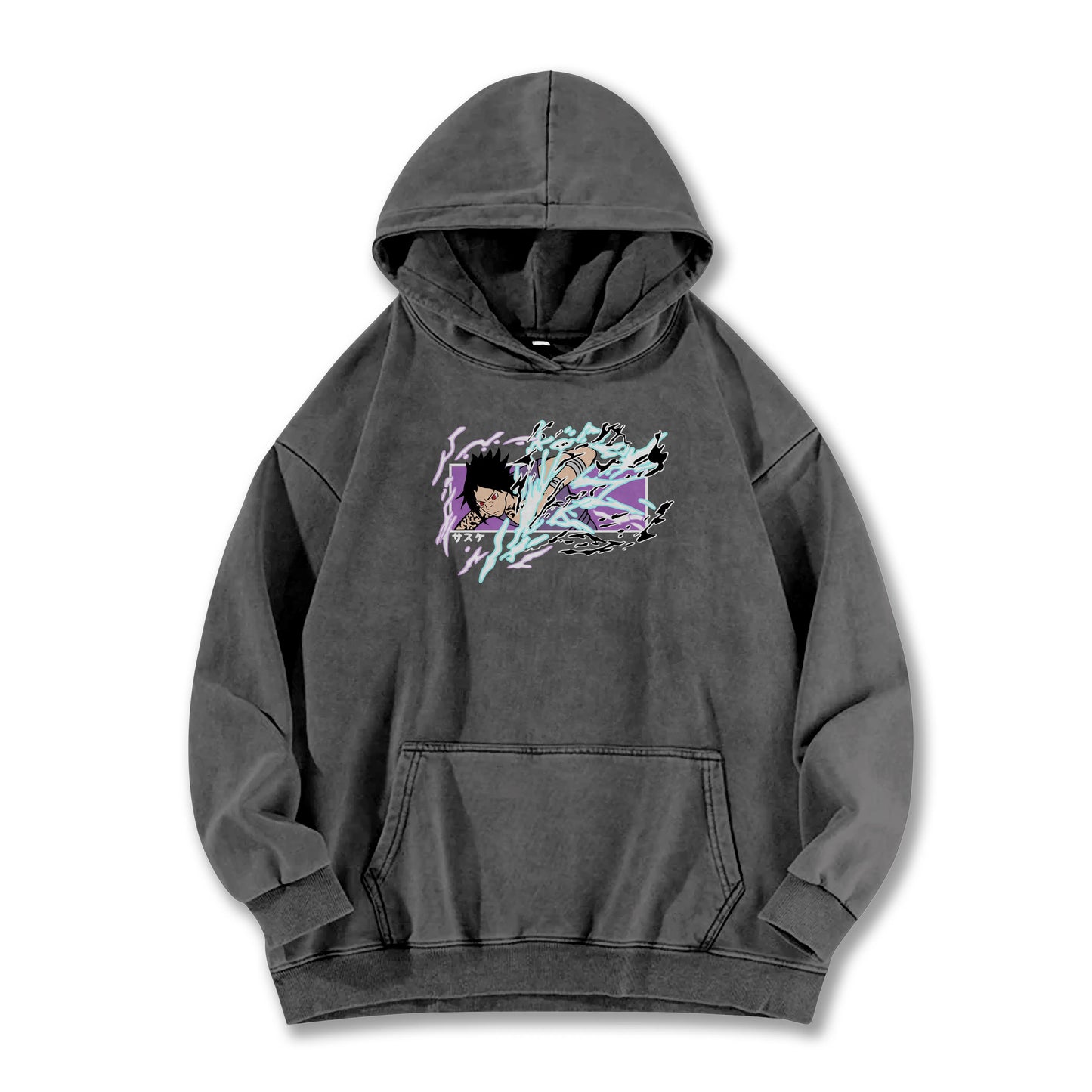 Hidden Leaf Shinobi - Sasuke Chidori Oversized Vintage Hoodie