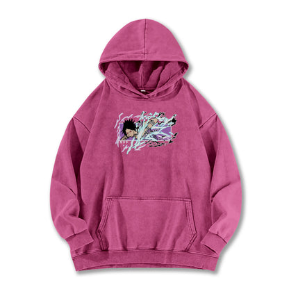 Hidden Leaf Shinobi - Sasuke Chidori Oversized Vintage Hoodie