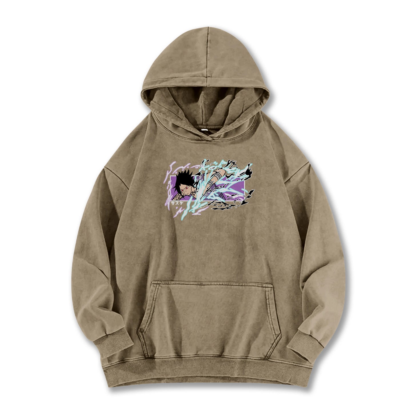 Hidden Leaf Shinobi - Sasuke Chidori Oversized Vintage Hoodie