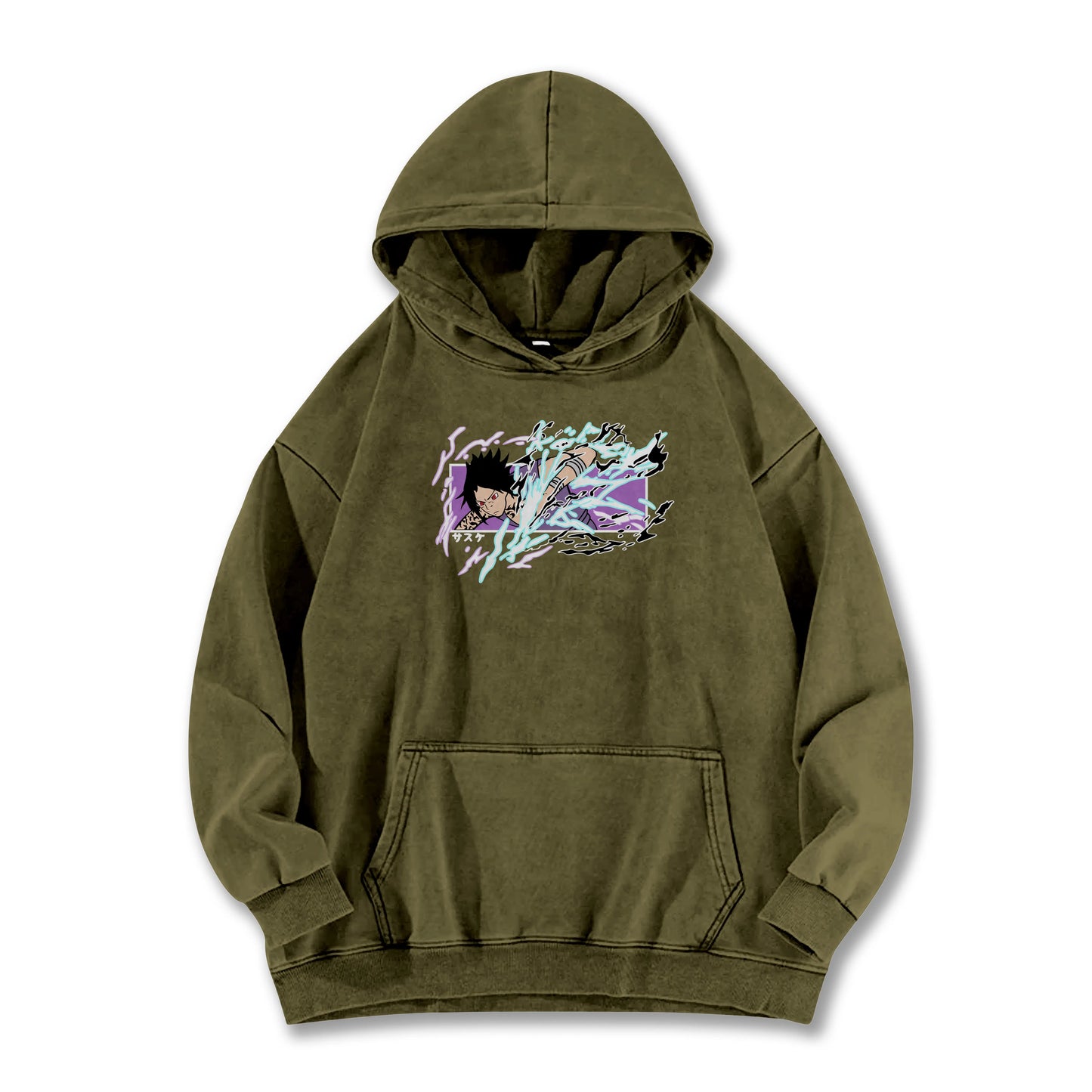 Hidden Leaf Shinobi - Sasuke Chidori Oversized Vintage Hoodie