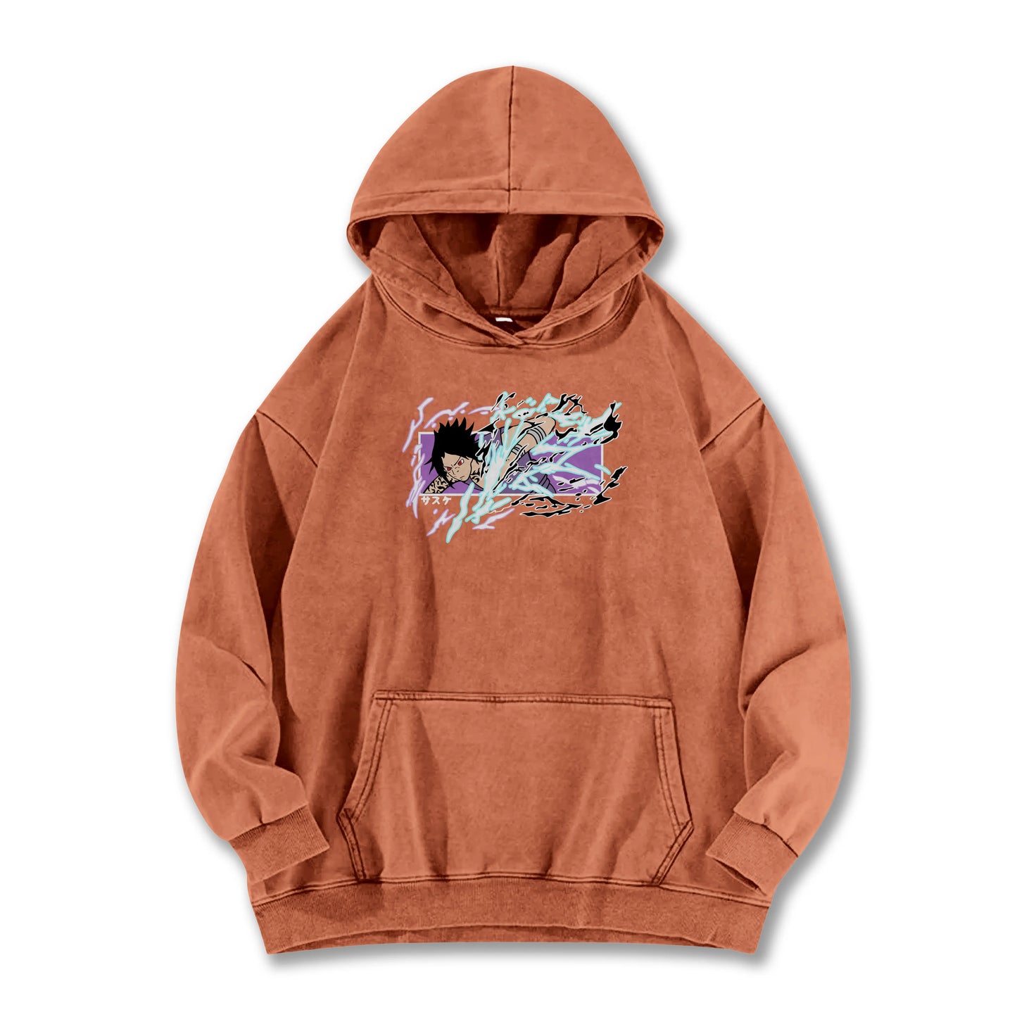 Hidden Leaf Shinobi - Sasuke Chidori Oversized Vintage Hoodie